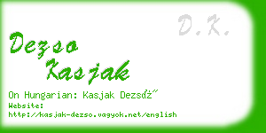 dezso kasjak business card